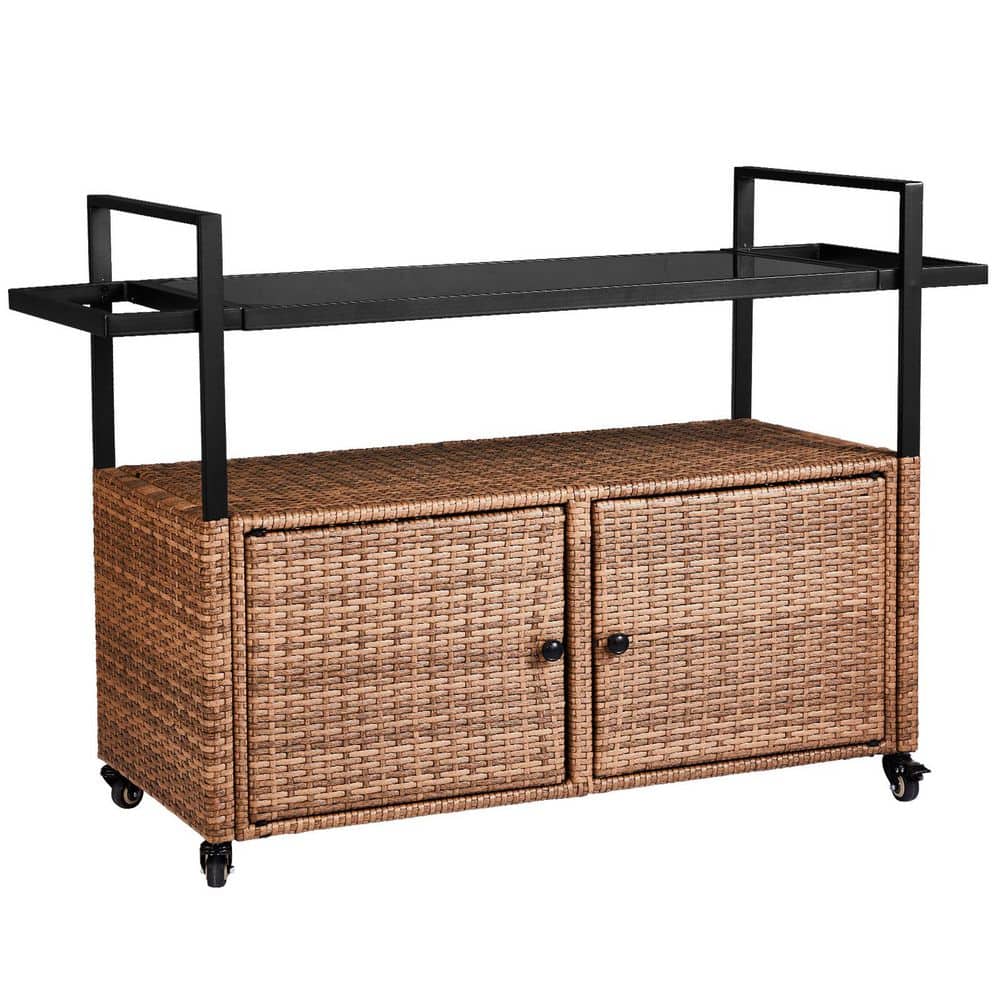 Brown Rattan Bar Table with Wheels price history on PriceWatchPro