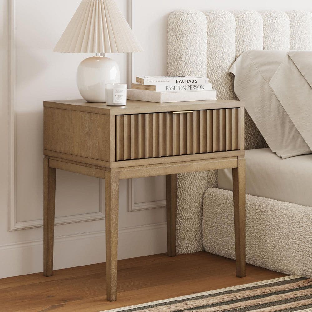 Nathan James Jasper Light Brown 24 in. Wide 1-Drawer Nightstand Nathan James Jasper Light Brown 24 in. Wide 1-Drawer Nightstand