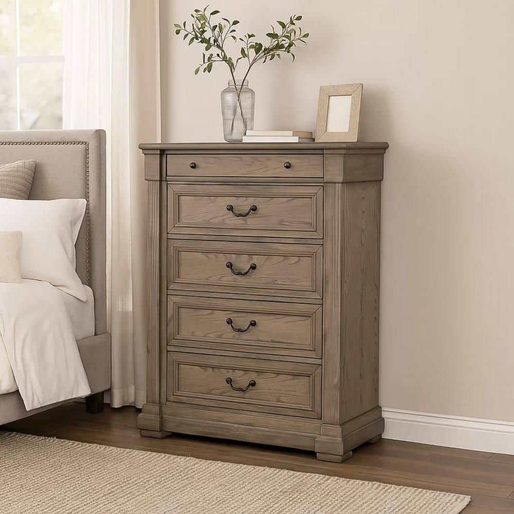 Roi Weathered Gray 5-Drawer 19 in. Wide Chest of Drawers price history on PriceWatchPro