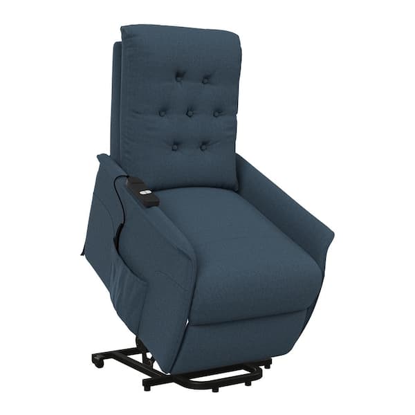 ProLounger Power Recline and Lift Chair in Caribbean Blue Plush Low-Pile Velour