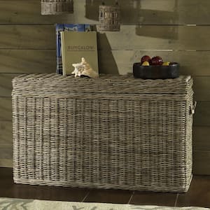 Kubu 15 in. Grey Standard Rectangle Wicker Console Table with Trunk
