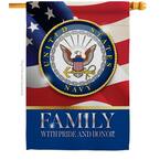 28 in. x 40 in. US Navy Family Honor House Flag Double-Sided Armed Forces Decorative Vertical Flags