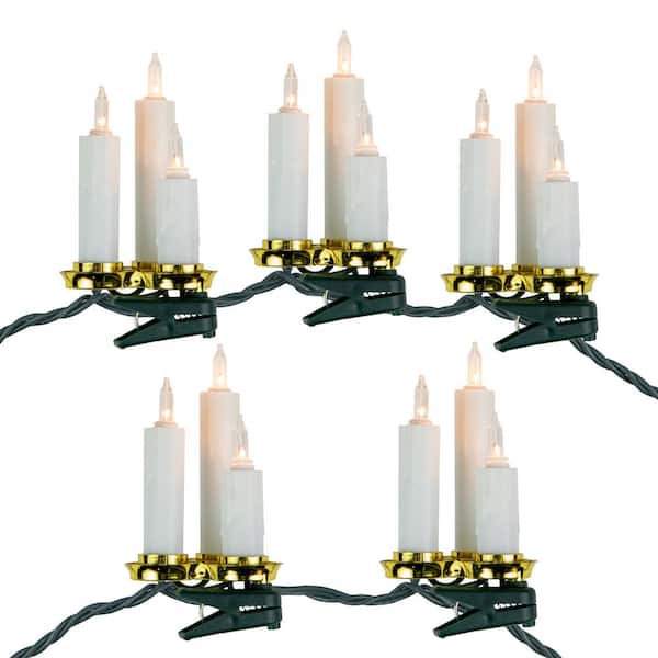 7 CT Dripping Clip on Candle Cluster Christmas Lights 6.5 ft. Green Wire - Incandescent