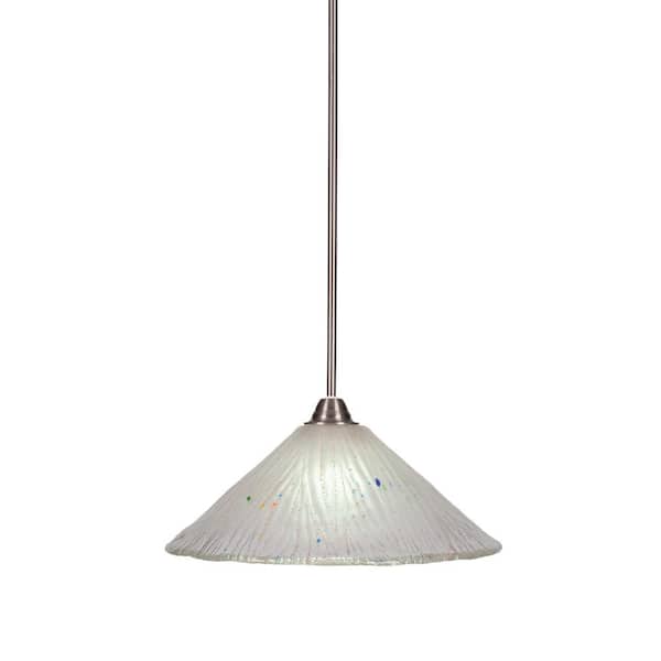 Unbranded Madison 100-Watt 1-Light Brushed Nickel Bowl Mini Pendant Light with Glass Shade