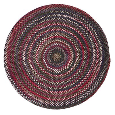 Mayberry Rosewood Multi 10 ft. x 10 ft. Braided Round Area Rug