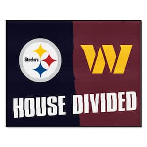 NFL House Divided - Steelers/Commanders 33.75 in. x 42.5 in. House Divided Mat Area Rug