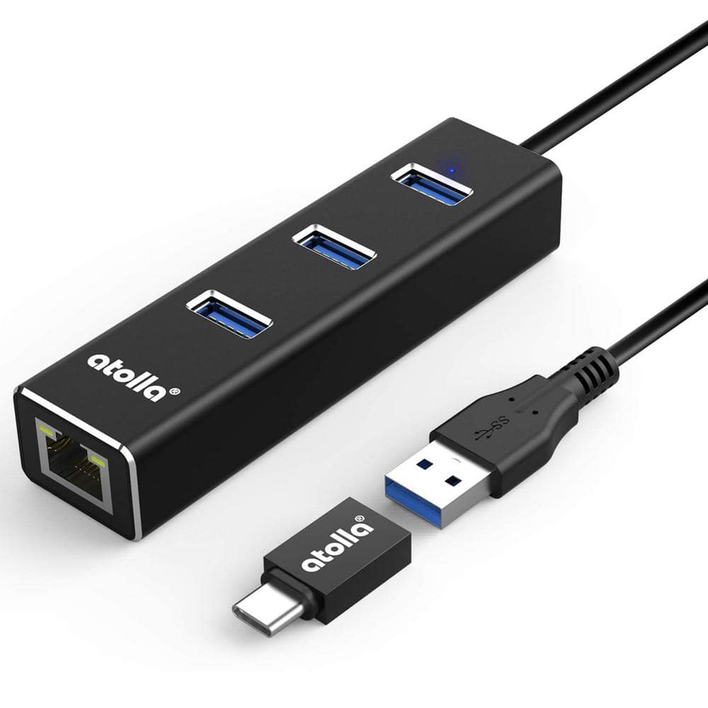 3 Ports USB Hub with Gigabit Ethernet Network Adapter in Black price history on PriceWatchPro