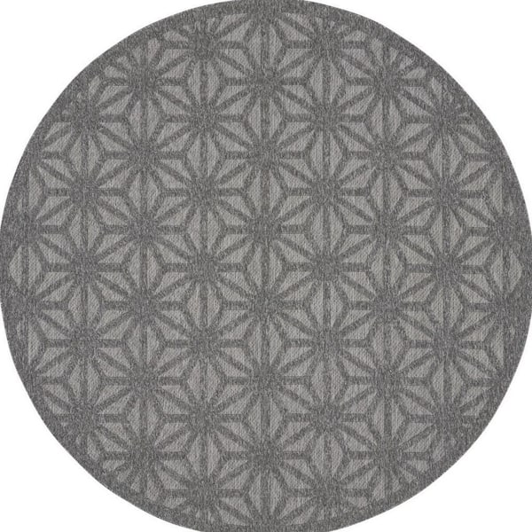 HomeRoots 5 ft. x 7 ft. Ivory Blue and Gray Floral Non Skid Area Rug ...