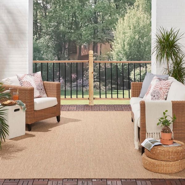 Courtyard Jute 9 ft. x 12 ft. All-over design Contemporary Area Rug