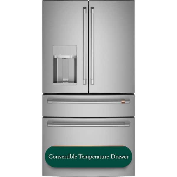 27.8 cu. ft. Smart 4- Door French Door Refrigerator with Convertible Middle Drawer in Stainless Steel, Autofill Dispense