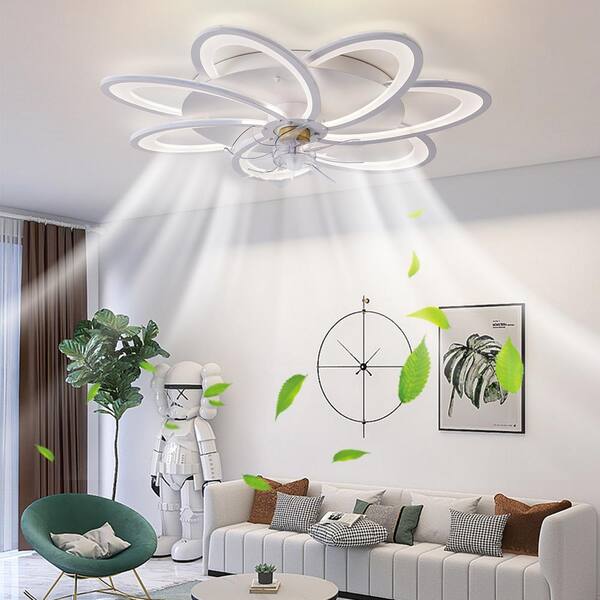 Ludomide 52" Elegant Crystal Chandelier Ceiling Fan With Lights And Remote, Flower Lampshade Design For Bedroom Dining Room - View #8
