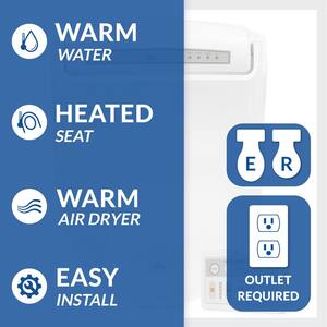 BB-1000 Supreme Electric Bidet Seat for Elongated Toilets in White