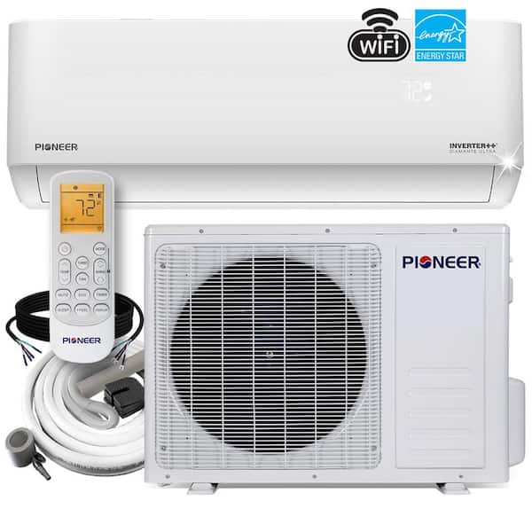 Pioneer Low-Ambient 18,000 BTU 1.5-Ton 21 SEER Wi-Fi Ductless Mini Split Inverter and Air Conditioner w/Heat Pump 208/230-Volt