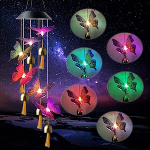 31 in. Glass Butterfly Sun Chimes For Yard Decoration, Gardening Gifts, Christmas Ornaments