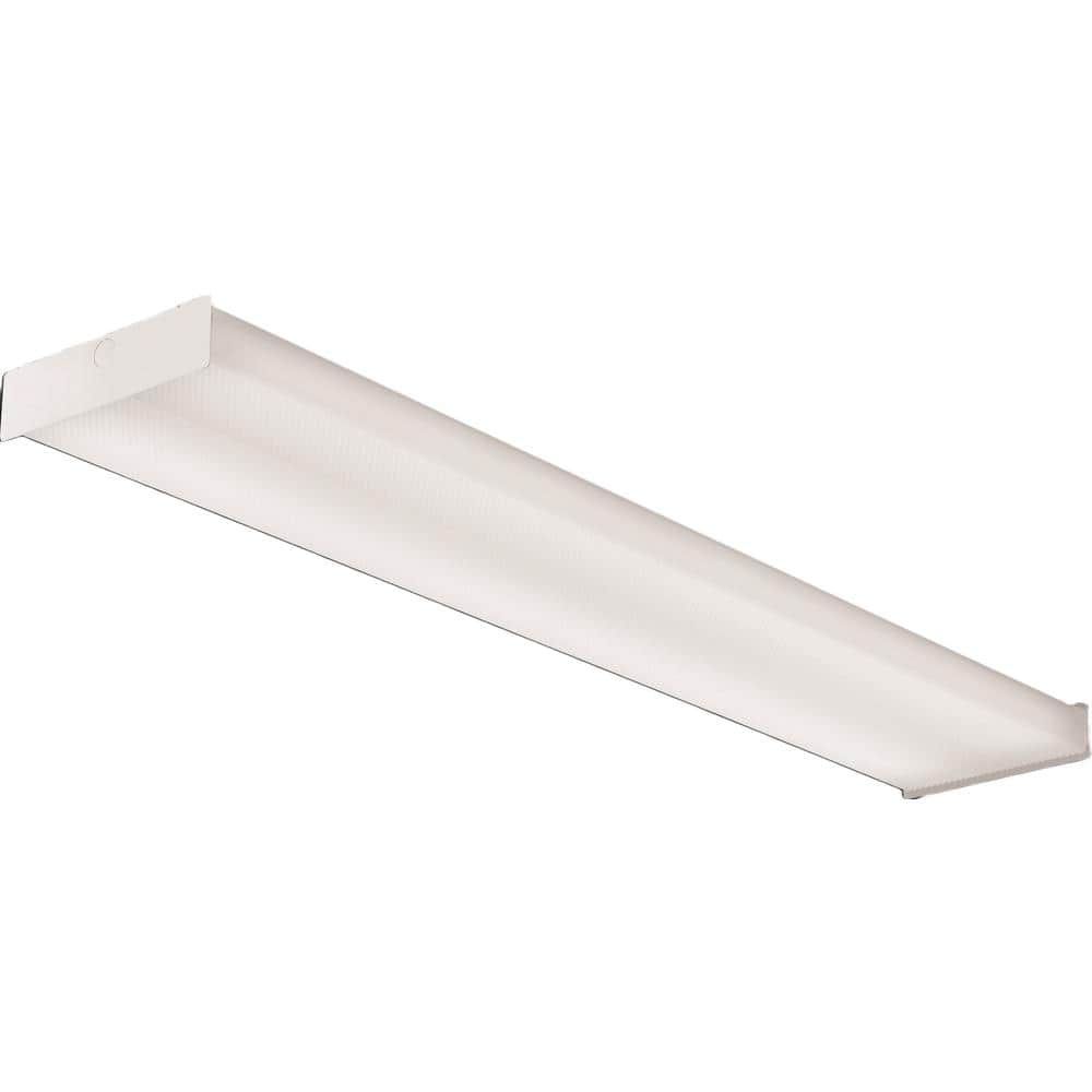 EcoBright White 3500K LED Wraparound Light, 4ft Steel Fixture