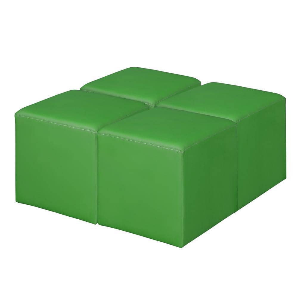 Julie Envy Green Vinyl Square Accent Ottoman (Set of 4) price history on PriceWatchPro