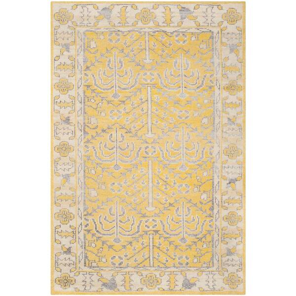 Stone Wash 6 ft. x 9 ft. Yellow Persian Area Rug
