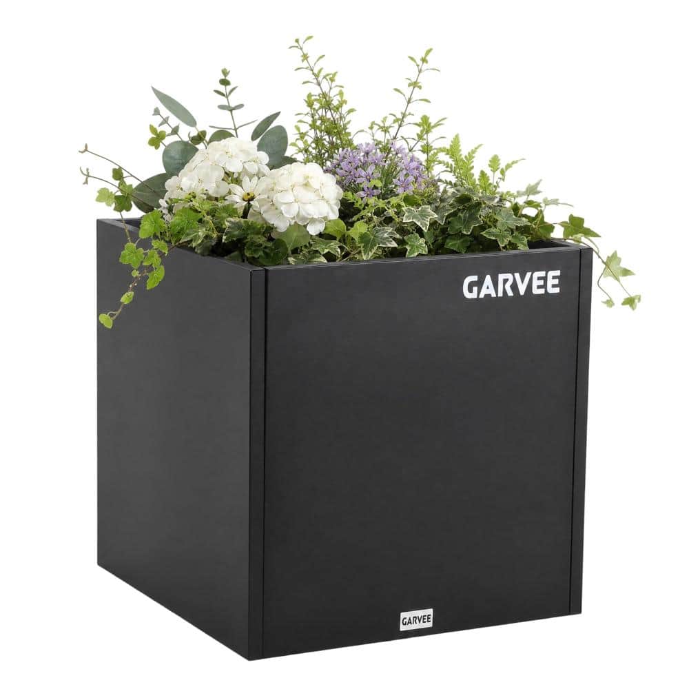 Heavy-Duty Square Metal Planter Box with Adjustable Divider, Double-Layer Iron Planter for Patio 66x66x66cm price history on PriceWatchPro