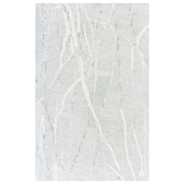 Harvest 6 ft. x 9 ft. Sage/Ivory High-Low Abstract Area Rug