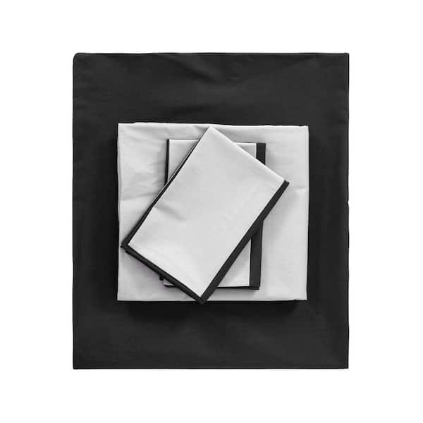 Sussexhome Black Gray Full Size Duvet Cover Set, Hypoallergenic - King