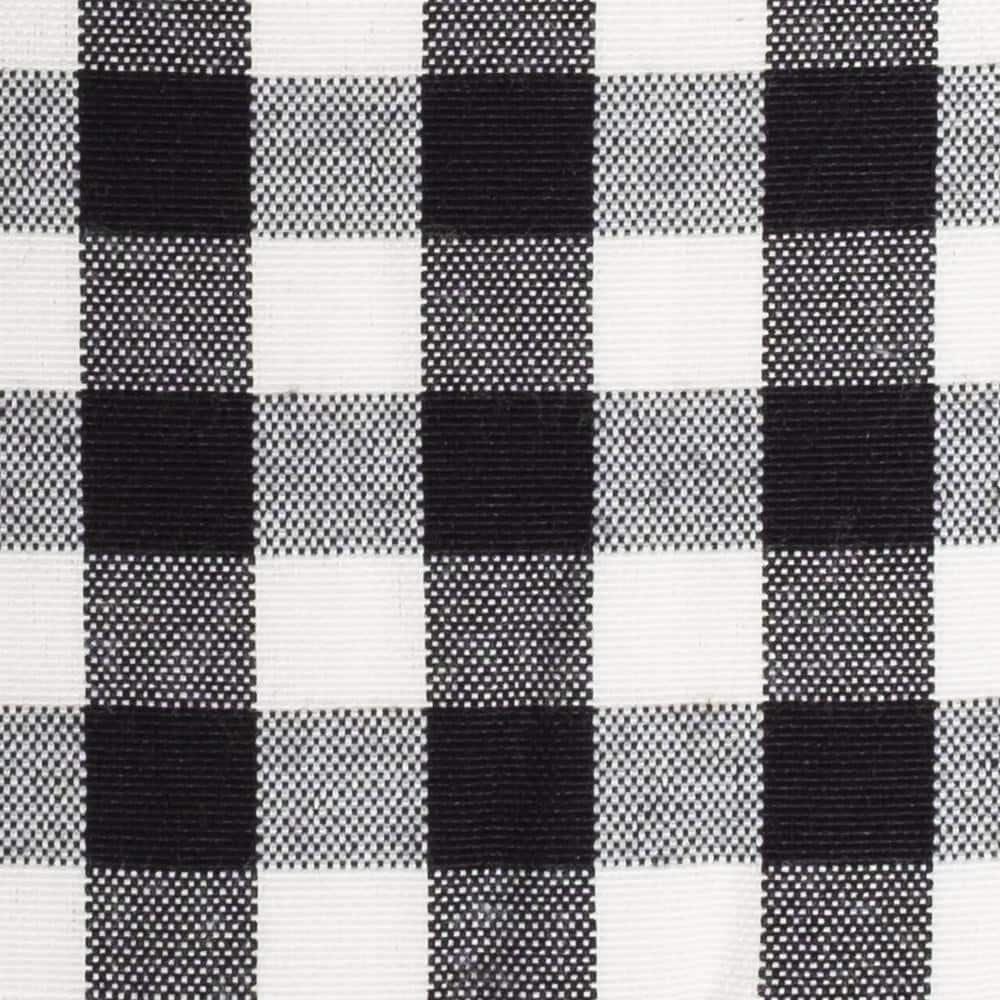 Black and White Buffalo Check Memory Foam Chair Cushion Set
