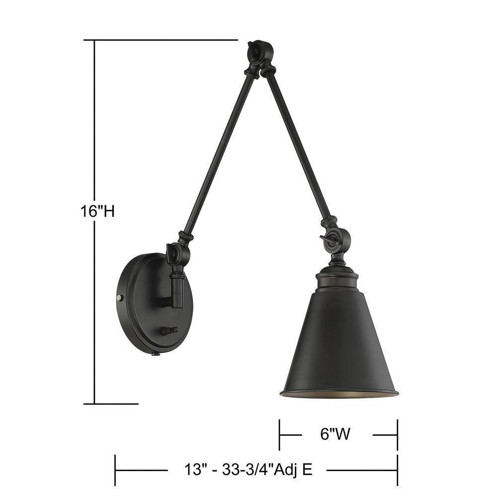 Morland Matte Black Adjustable Swing Arm Sconce