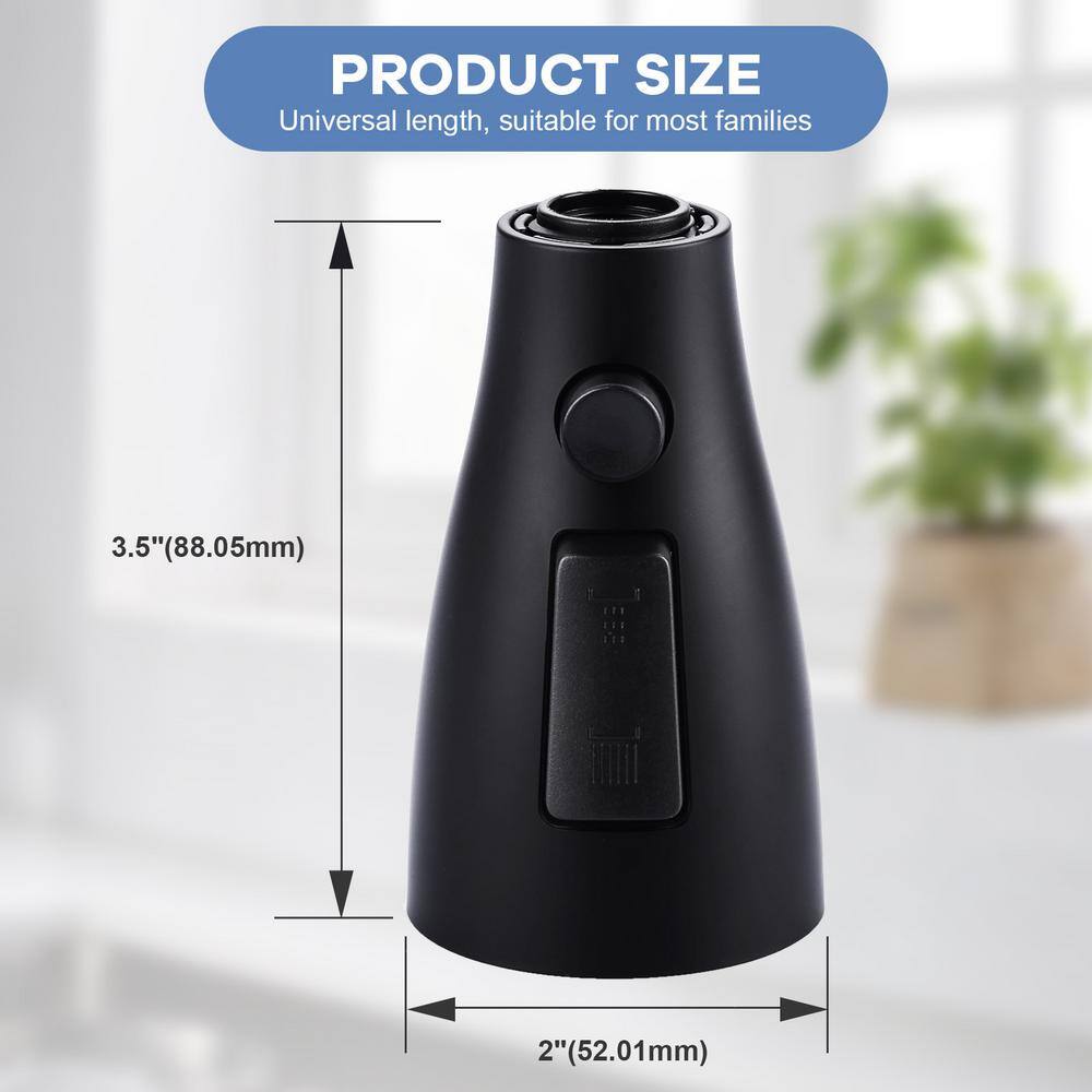 Matte Black ABS 3-Function Pull Down Kitchen Faucet Sprayer with Adapter Kit