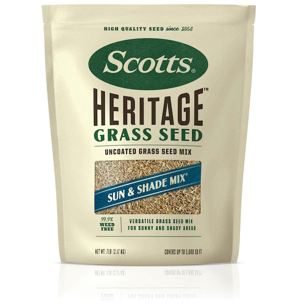 Heritage 7 lbs. Grass Seed Sun and Shade Mix, Uncoated, 99.9% Weed Free