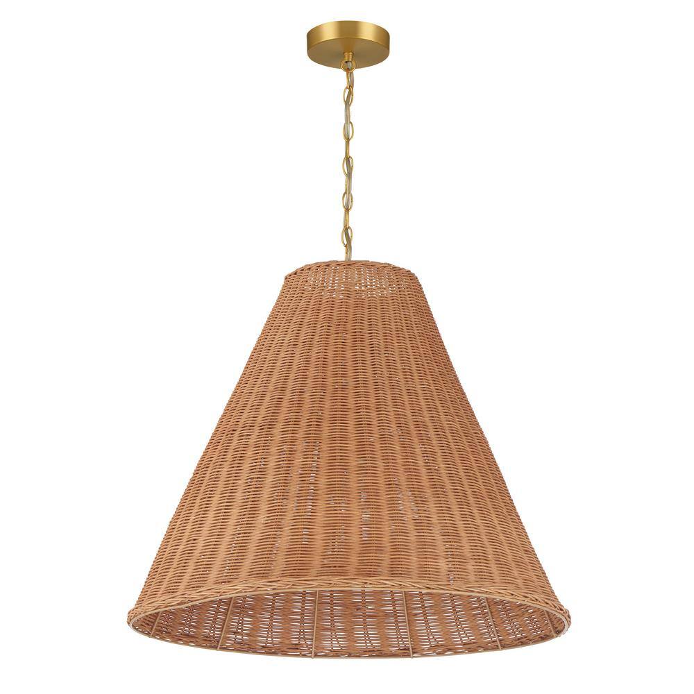 60-Watt 1 Light Natural Piece Woven Pendant Light with Rattan Shade price history on PriceWatchPro