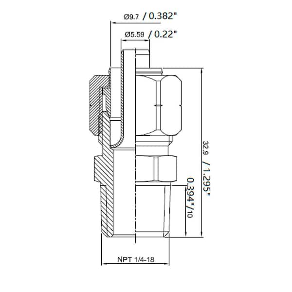 3/8 in. OD Compression x 1/4 in. MIP Brass Adapter Fitting