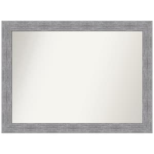 Bark Rustic Grey 43 in. W x 32 in. H Rectangle Non-Beveled Framed Wall Mirror in Gray