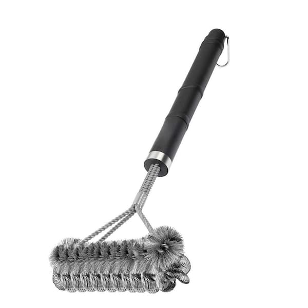 Grill Brush Wire Plus Helix Combined BBQ Brush, 18 in. Grill Cleaner Brush Scrubber for Gas/Porcelain/Charbroil Grates
