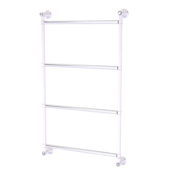 Allied Brass Carolina Crystal 18 in. 4-Tier Ladder Towel Rack Bar in Satin Chrome