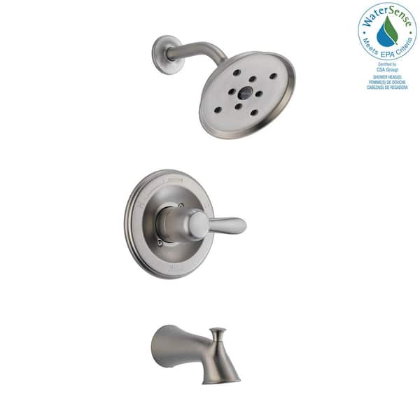 Delta Lahara H2Okinetic Single-Handle 1-Spray Tub and Shower Faucet in Brushed Nickel (Valve Included)