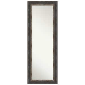 Large Rectangle Distressed Black Brown/Tan Silver Metallic Hooks Casual Mirror (53.25 in. H x 19.25 in. W)