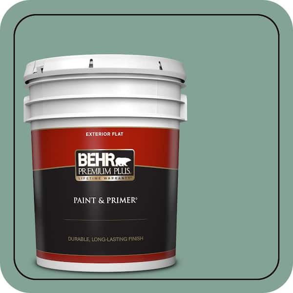 BEHR PREMIUM PLUS 5 gal. #470F-4 Aspen Aura Flat Exterior Paint & Primer