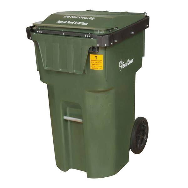 Otto BearSaver 95 Gal. Green Wheeled Black Bear Trash Can