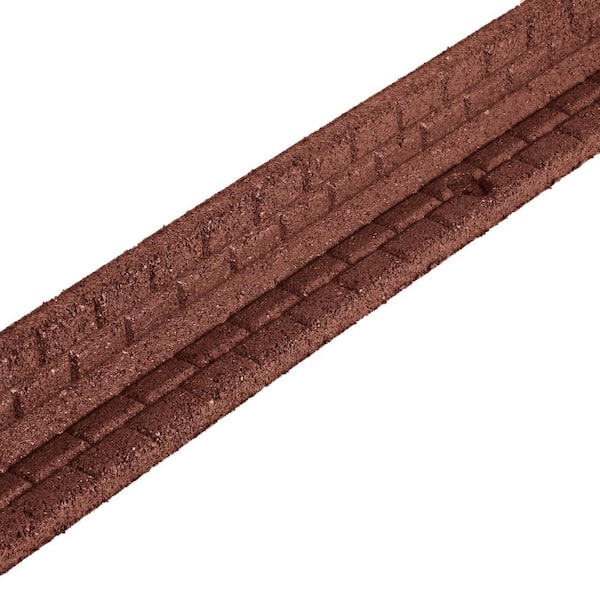 Vigoro 48 in. x 3 in. x 3 in. Red Brickface Rubber Landscape Edging (6-Pack)