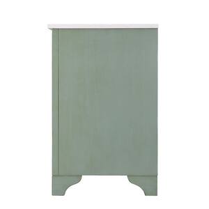 Hazelton 37 in. W x 22 in. D Vanity in Antique Green with Engineered Stone Vanity Top in Crystal White with White Sink