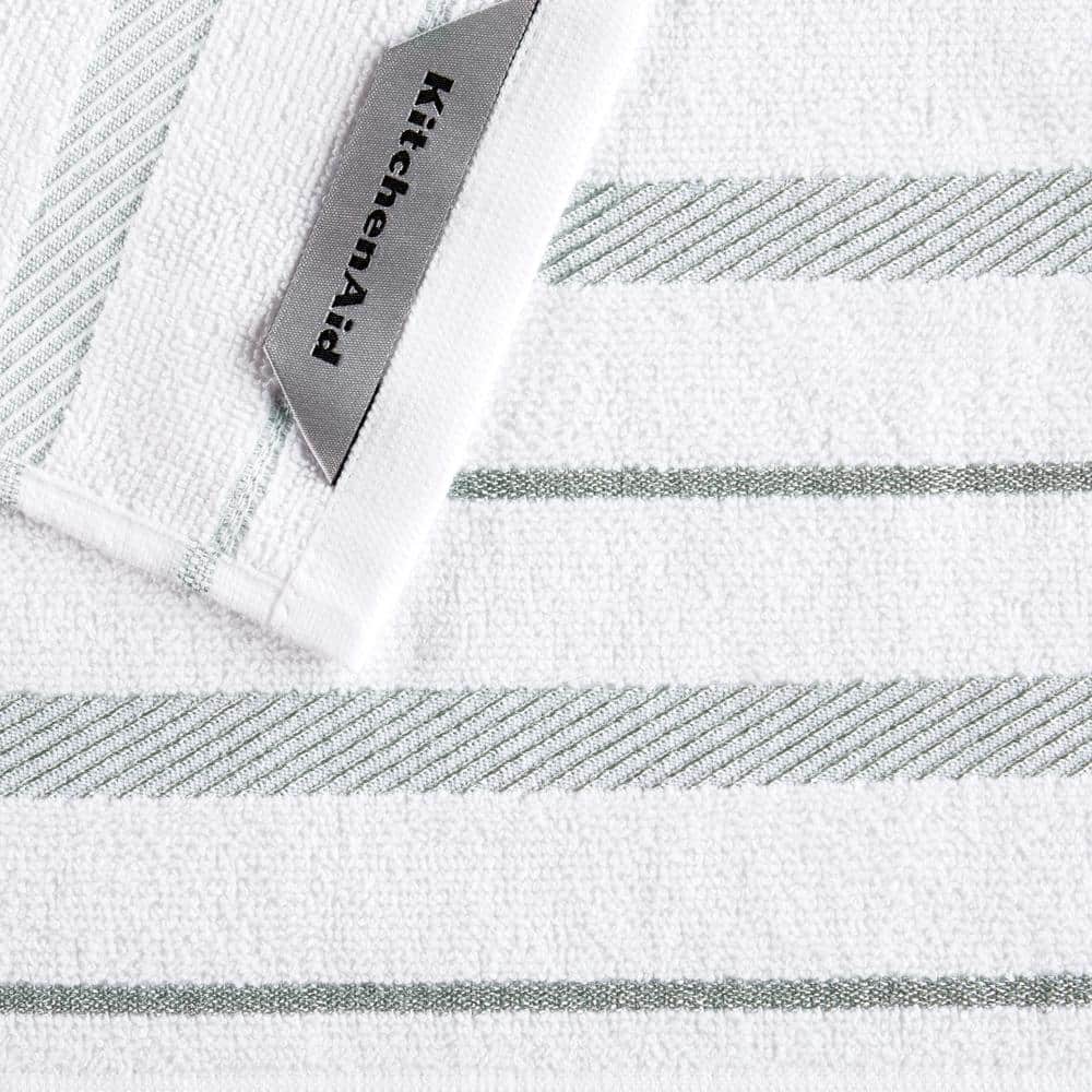 Albany 12"x12" Matte Grey and White Cotton Dishcloth Set