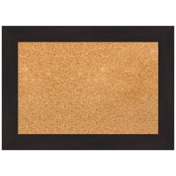 Amanti Art Furniture Espresso 21.50 in. x 15.50 in. Narrow Framed Corkboard Memo Board