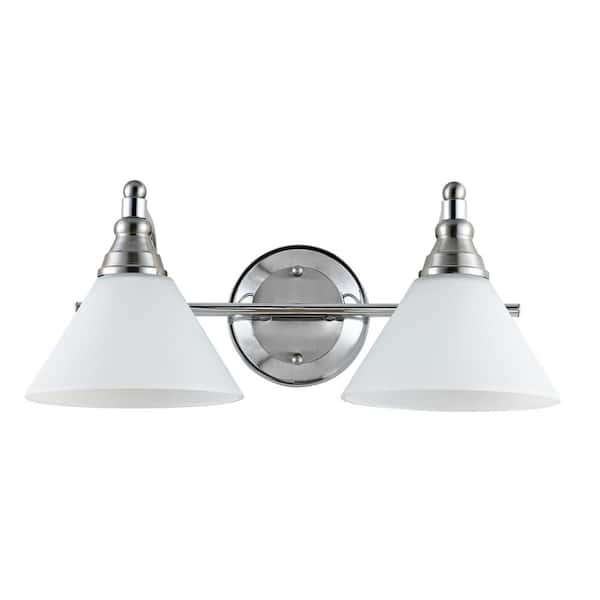 Radnor 2-Light Nickel/Clear Indoor Sconce