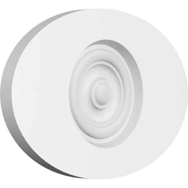 Ekena Millwork 1/2 in. x 8 in. x 5 1/4 in. Standard Dalton Bullseye Rosette with Square Edge Moulding