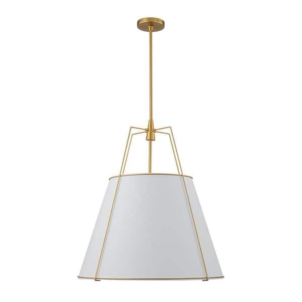 HUOKU Haven Modern Farmhouse 4-Light Brass Frame Pendant Light