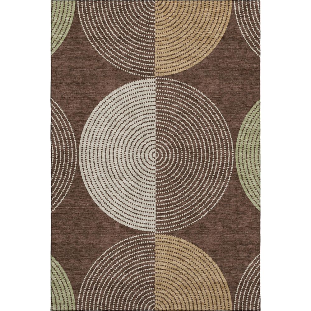 Mayfield Premium Machine Washable Abstract AMF2281 Chocolate 3 ft. x 5 ft. Area Rug price history on PriceWatchPro