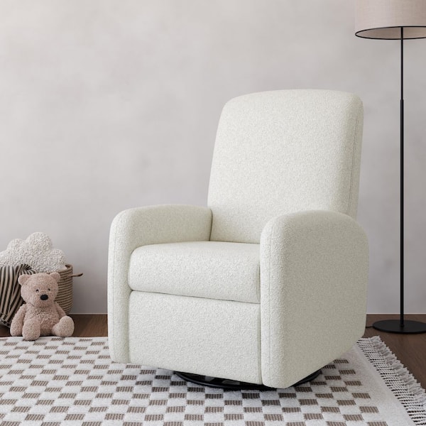 Bellwood Ivory Boucle Power Recliner Swivel Glider with USB