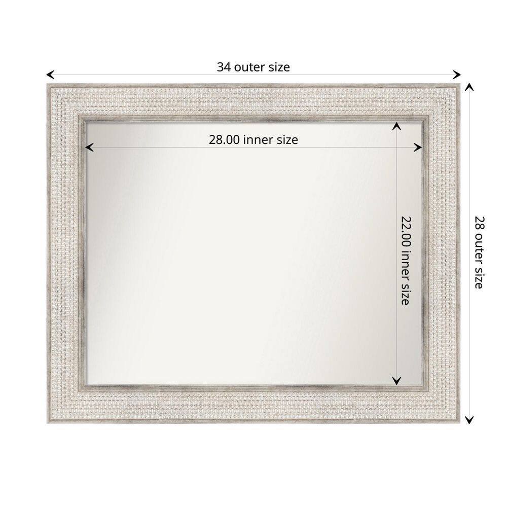 Trellis Silver Wood Rectangular Bathroom Wall Mirror