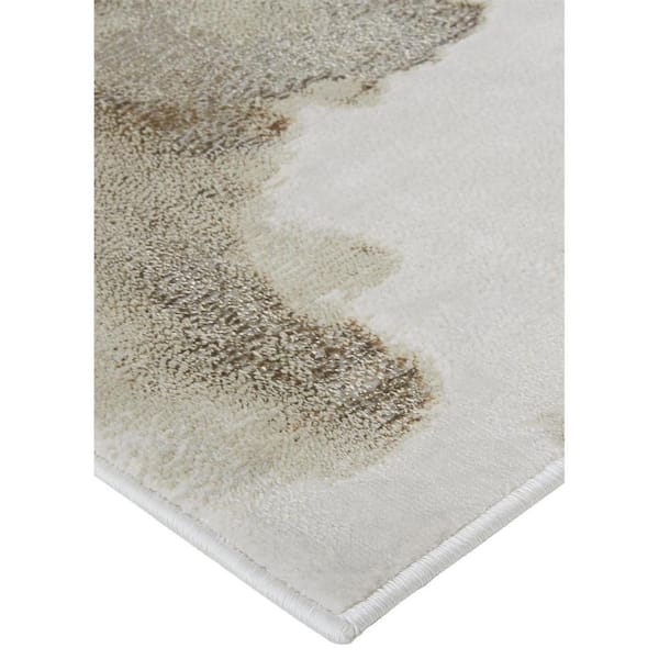 Gray and Ivory 9 ft. x 12 ft. Abstract Area Rug
