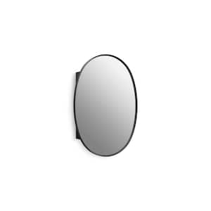 Verdera 24 in. W x 34 in. H Oval Framed Matte Black Recessed/Surface Mount Medicine Cabinet with Mirror