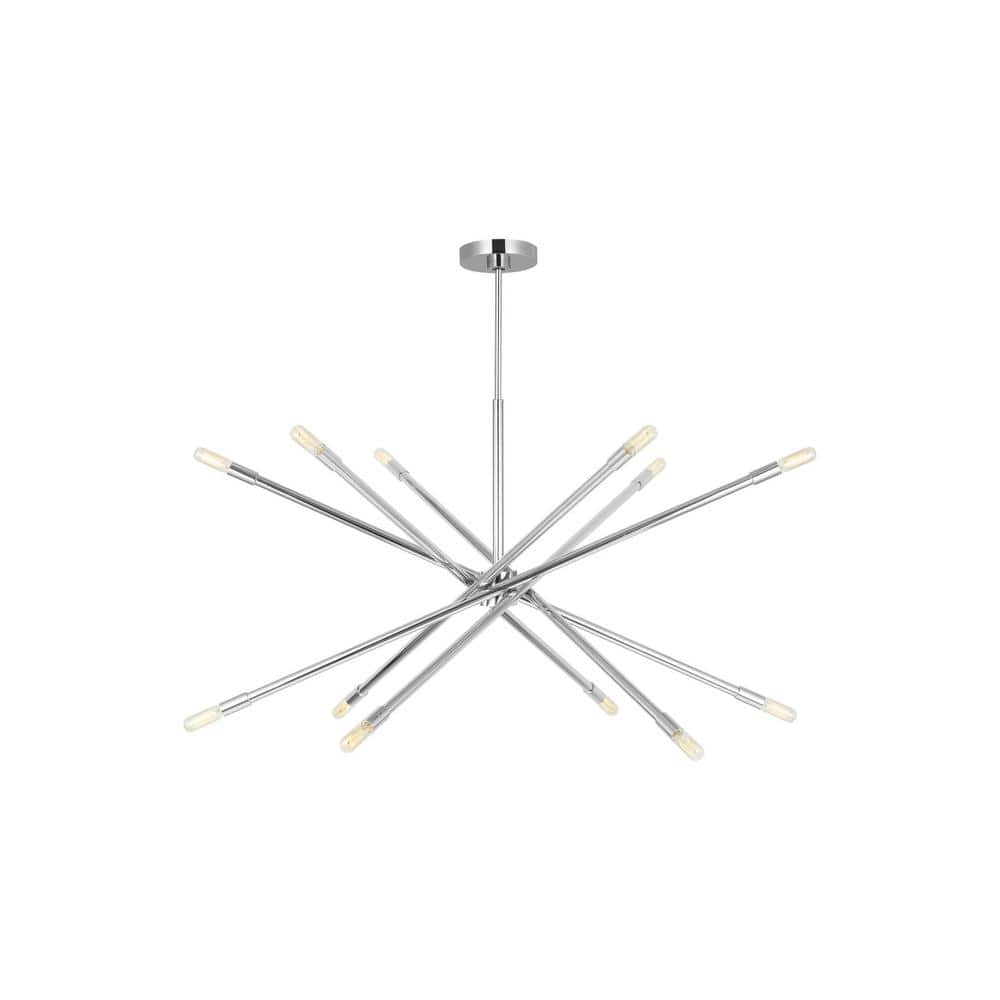 Eastyn Polished Nickel 12-Light Sputnik Chandelier